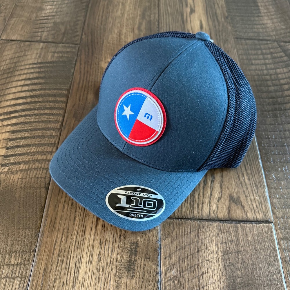 Travis Mathew NWT River Walk 2.0 Navy Blue Texas Flag Trucker‎ Hat 1MAA790 Mens